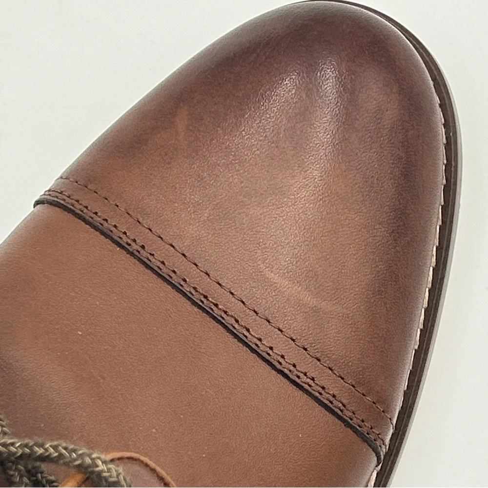 Penny Luck Mens Chuka Boot Sz 9 Lace‎ Up 100% Leather Stitched Cap Toe Brown EUC